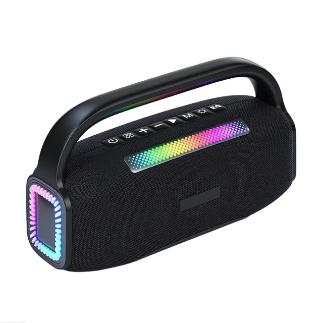 New Street Portable Bluetooth Speaker 6.0 Outdoor Karaoke Super Dynamic Bass Boost RGB Neon Wireless Bluetooth Speaker QS19
