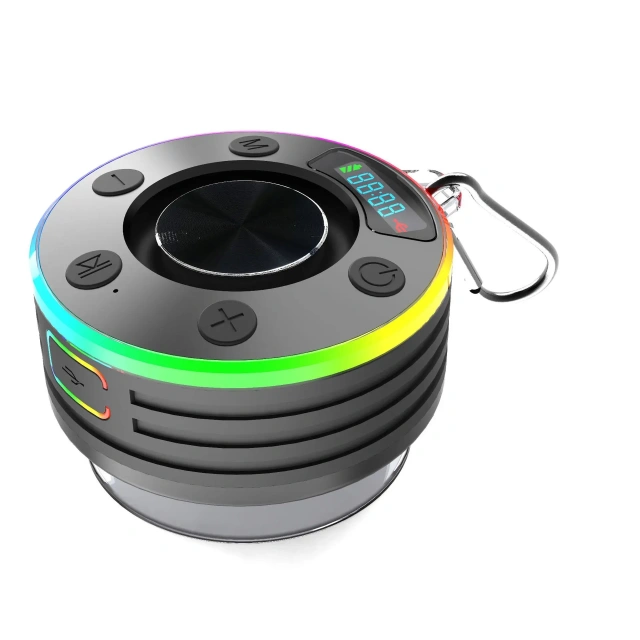 Rambotech Factory Direct Supply Level 7 Waterproof Bathroom Bluetooth Speaker Dustproof Mini Wireless Stereo Radio Clock T7A