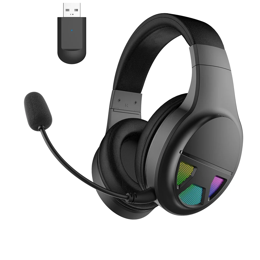 2.4G Wireless BT Gaming Headset Sports Stereo Wireless Gaming Headphone for TV/PC/SWITCH/PS4 25MS Transmission Delay GM1500J