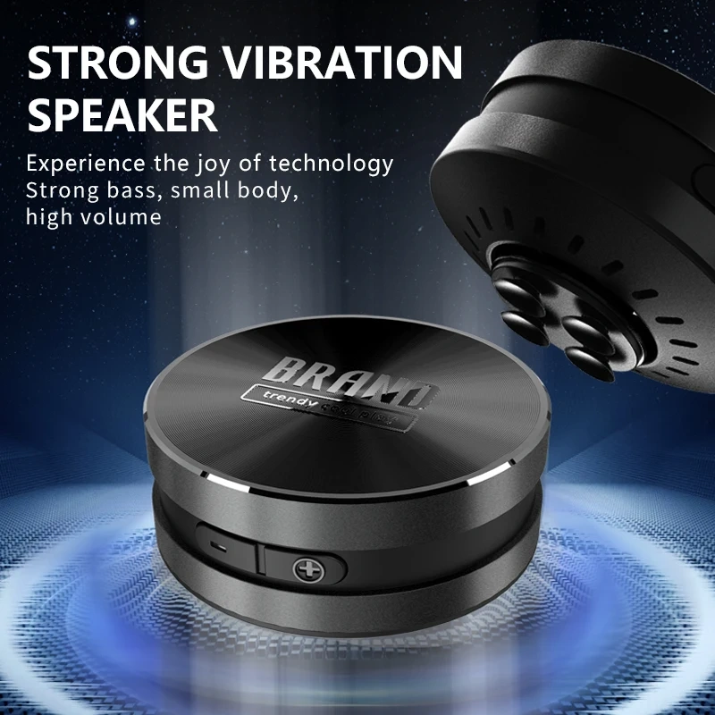 TM001 Metal Waterproof Bone Conduction Bluetooth Audio Portable Magnetic Suction Small Resonance Mini Speaker Creative Gift