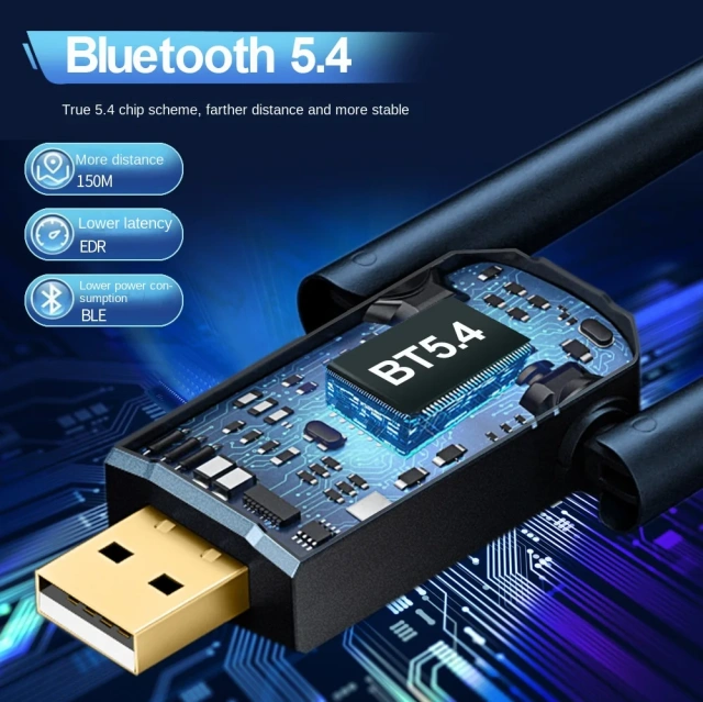 150 M Dual Antenna 5.4 Bluetooth Adapter Driver-Free Computer USB Bluetooth Audio Headset Receiver and Transmitter BT11
