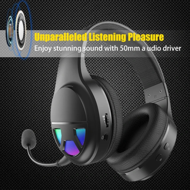 2.4G Wireless BT Gaming Headset Sports Stereo Wireless Gaming Headphone for TV/PC/SWITCH/PS4 25MS Transmission Delay GM1500J