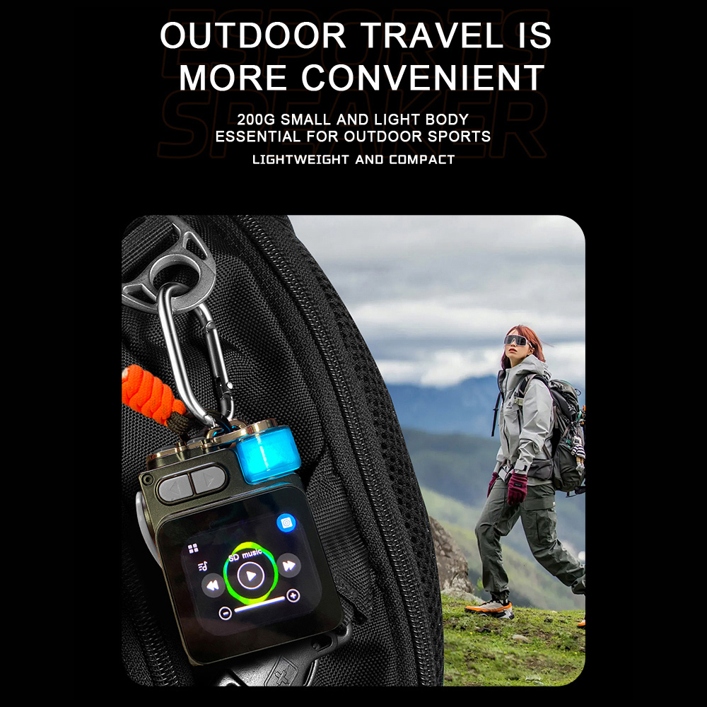 Factory New Portable BT 5.3 Speaker with LED Light Smart Touch Screen TF Max 32G Alloy Subwoofer for Outdoor Activity DK08