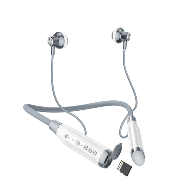 RD12MAX Neckband Wireless Earphone Stereo Headset Support TF Memory Card BT 5.0 Sport Headphone 100hrs Playback Time