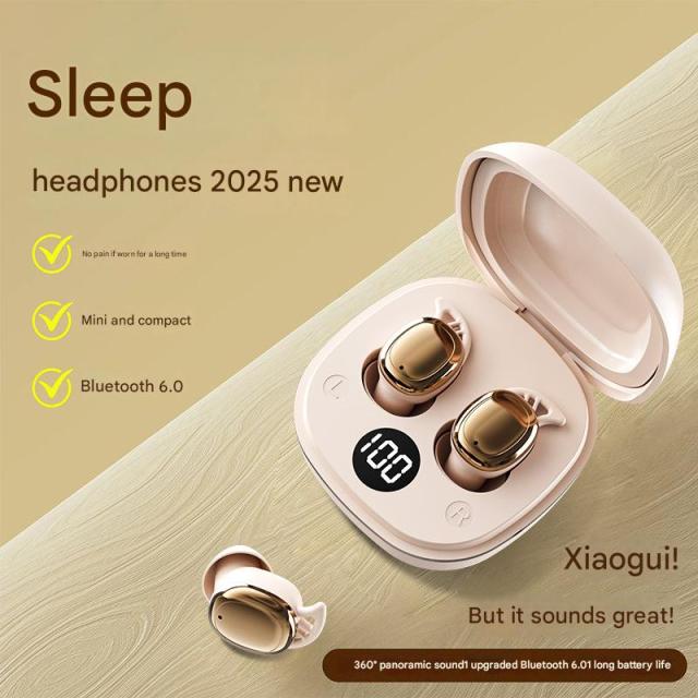 Rambotech 2025 New Cross-border Product  Bean-shaped Earbuds Mini Sleep Earbuds High-endurance HD Call Bluetooth Headset S601