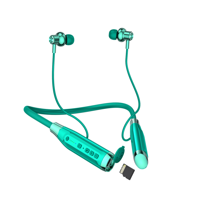 RD12MAX Neckband Wireless Earphone Stereo Headset Support TF Memory Card BT 5.0 Sport Headphone 100hrs Playback Time