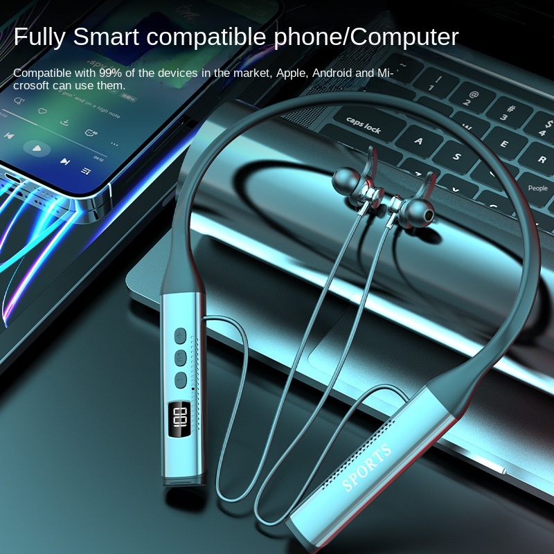 Rambotech bluetooth V5.4 Long Endurance Digital Display Running Bluetooth Headset Sports Headset Factory Private Model Wireless