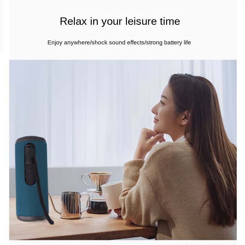 Rambotech Foreign Trade Outdoor Cylinder Bluetooth Speaker Cloth Net Extra Bass Outdoor Card TWS Audio Dual Speaker Ipx6 A3