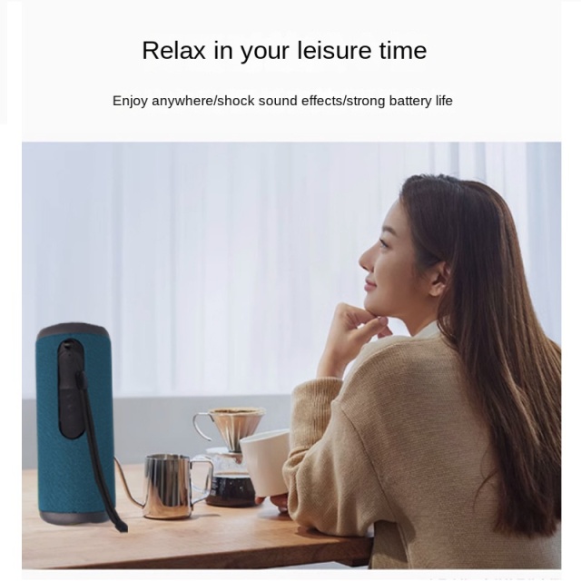 Rambotech Foreign Trade Outdoor Cylinder Bluetooth Speaker Cloth Net Extra Bass Outdoor Card TWS Audio Dual Speaker Ipx6 A3
