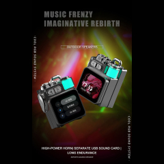 Factory New Portable BT 5.3 Speaker with LED Light Smart Touch Screen TF Max 32G Alloy Subwoofer for Outdoor Activity DK08