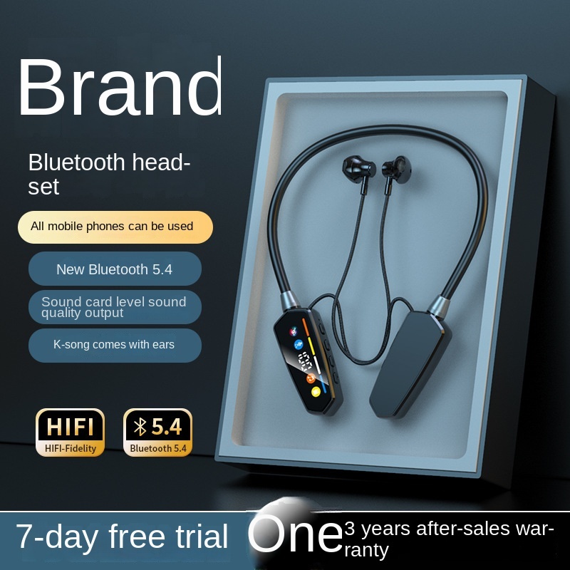 Popular Wireless Neck-Hanging Bluetooth Headset Ultra-Long Standby Plug-in Memory Card Karaoke Earphone Monitor HD Call BL08