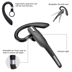 Hot Sale Wireless Single Ear Earhook Wireless Mono Earphone with Mic Single Handsfree for Driving Business Headphone RK51