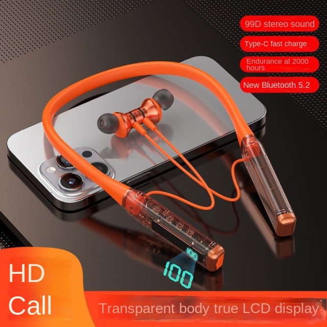 2025 Overseas Hot Wireless Noise-Reduction Bluetooth Headset Sports Neck Hanging Earphone In-Ear in Stock Wholesale S06