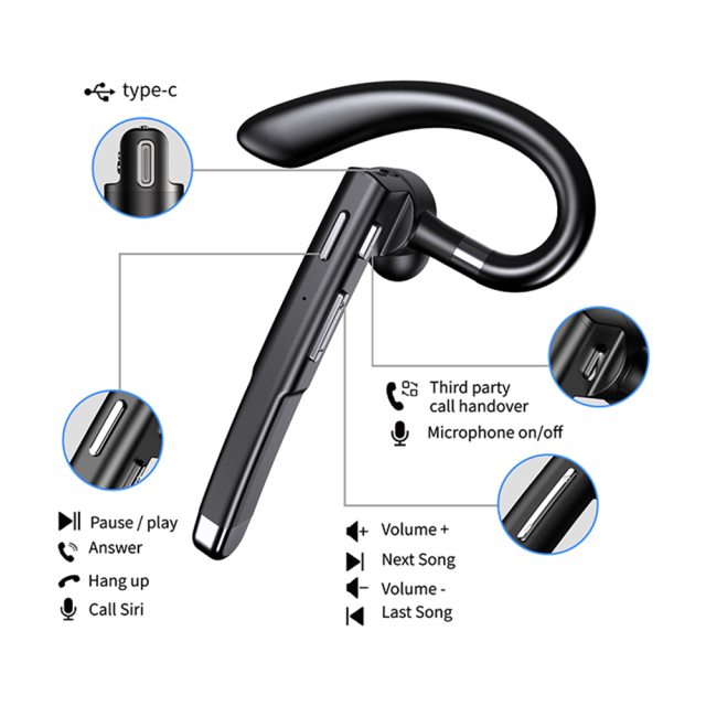 Mic Single Hands-free Mono Wireless Earphone V5.3 BT Wireless Earphone Without MOQ Limitation RK52