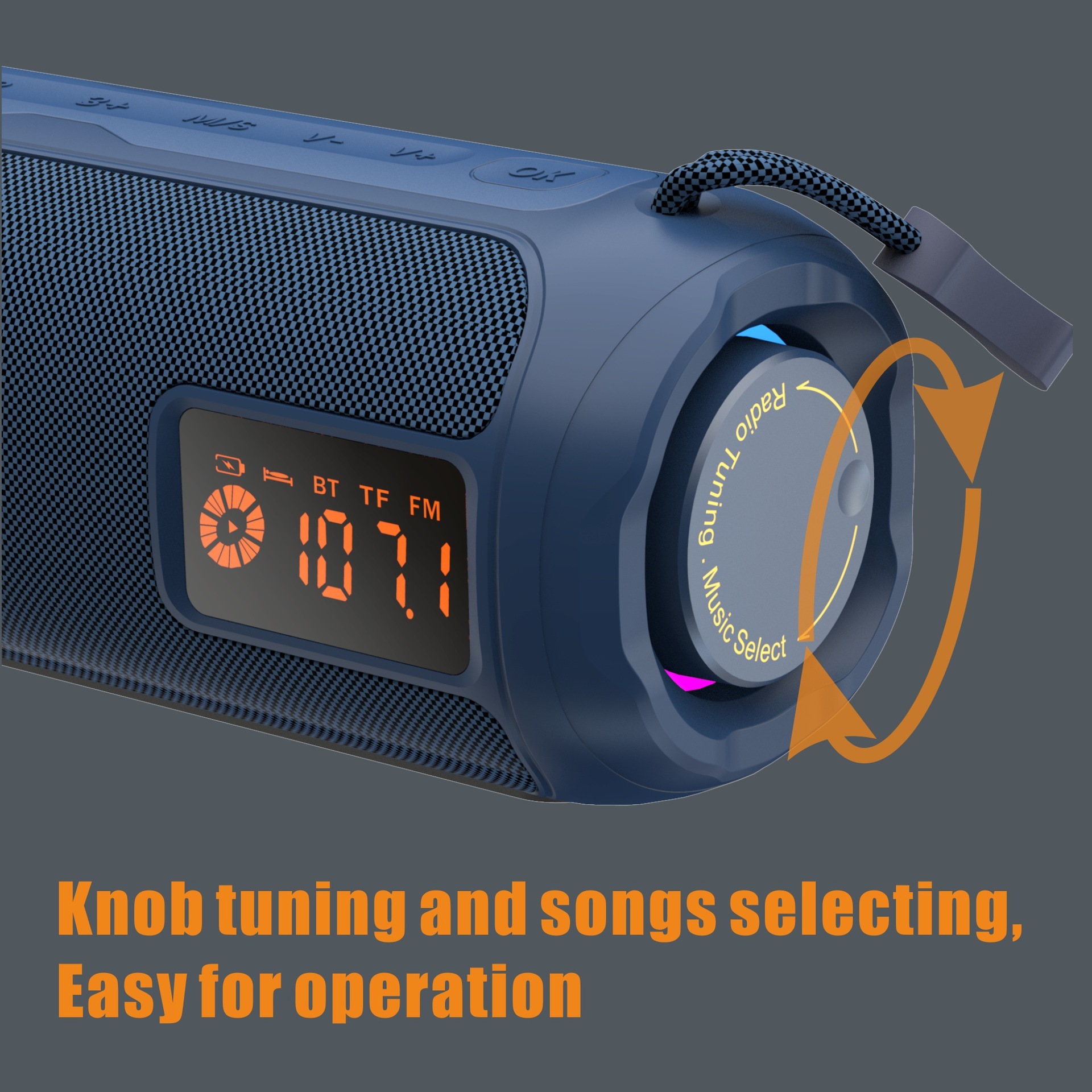 Rambotech Cross-Border Supply New Outdoor Bluetooth Speaker Knob Console Radio Outdoor Sound Box Portable Card Digital P12A
