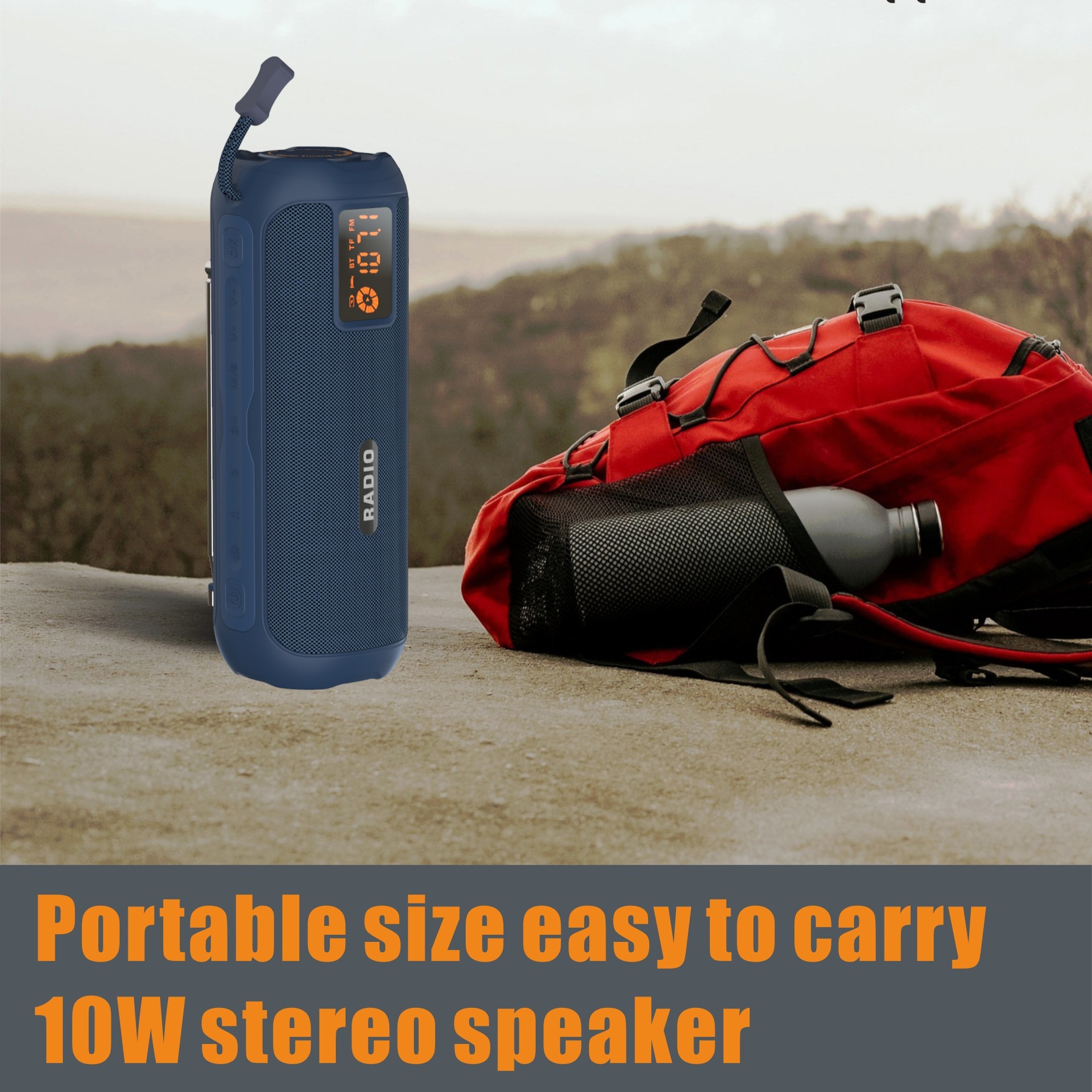 Rambotech Cross-Border Supply New Outdoor Bluetooth Speaker Knob Console Radio Outdoor Sound Box Portable Card Digital P12A