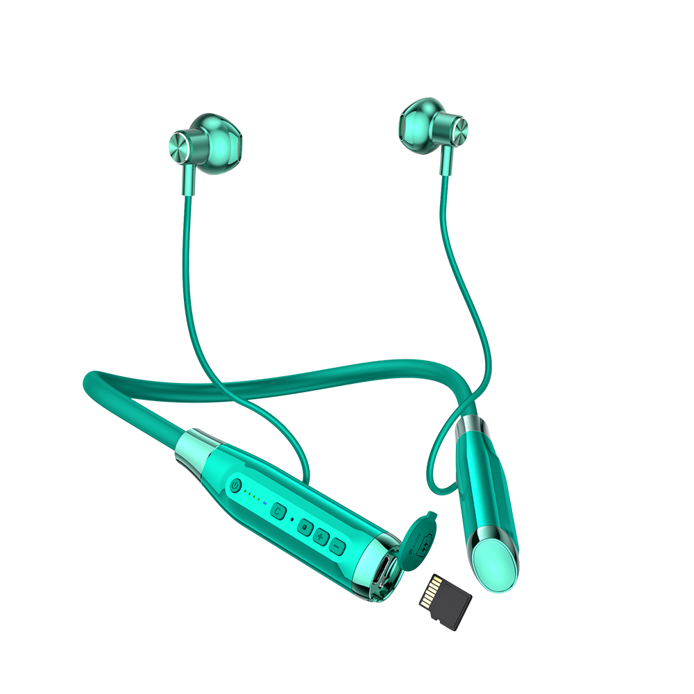 RD12MAX Neckband Wireless Earphone Stereo Headset Support TF Memory Card BT 5.0 Sport Headphone 100hrs Playback Time