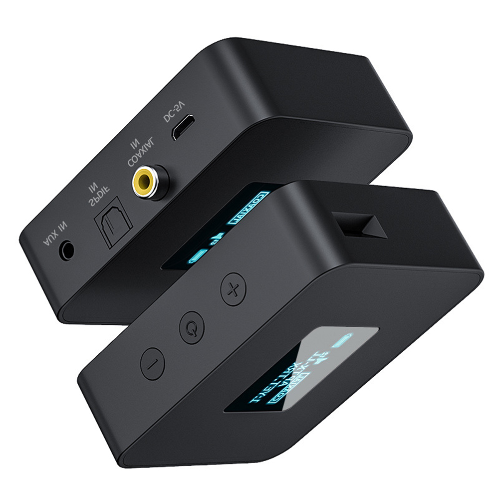 BT 5.2 Transmitter with 3.5mm AUX COAX Audio Ports Wireless Audio Transmitter for TV Home Stereo with LCD Display BT40C