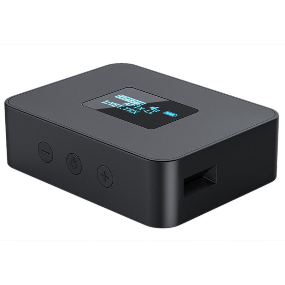 BT 5.2 Transmitter with 3.5mm AUX COAX Audio Ports Wireless Audio Transmitter for TV Home Stereo with LCD Display BT40C