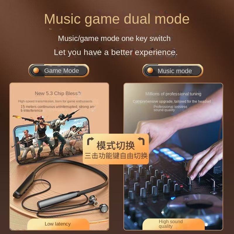 Factory in Stock Ultra-Long Life Battery High Power Bluetooth Headset Wireless Neck Hanging Running Dedicated High Sound Quality
