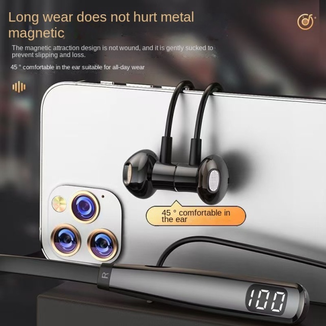 Factory in Stock Ultra-Long Life Battery High Power Bluetooth Headset Wireless Neck Hanging Running Dedicated High Sound Quality