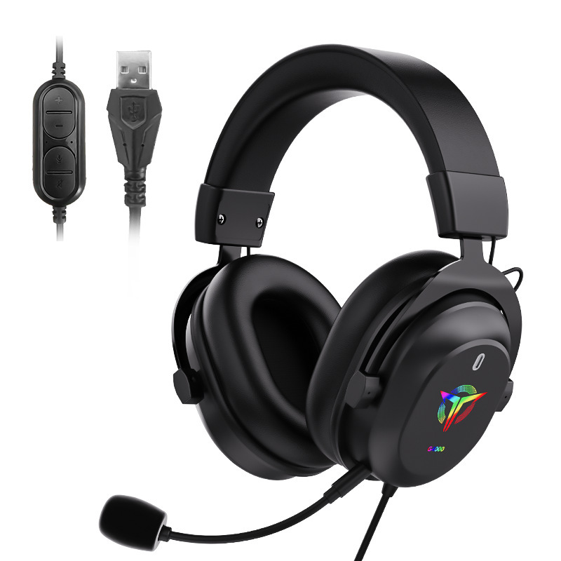 Rambotech New RGB Headset Game Headset with Microphone Wired Computer for a Long Time Without Pain Factory Direct Sales G4000W