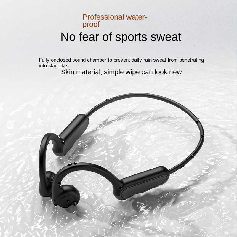 Rambotech Wholesale Hot Sale Bluetooth Headset for Bone Conduction Non In-Ear Wireless Sports Workout Waterproof Sweat-Proof B8