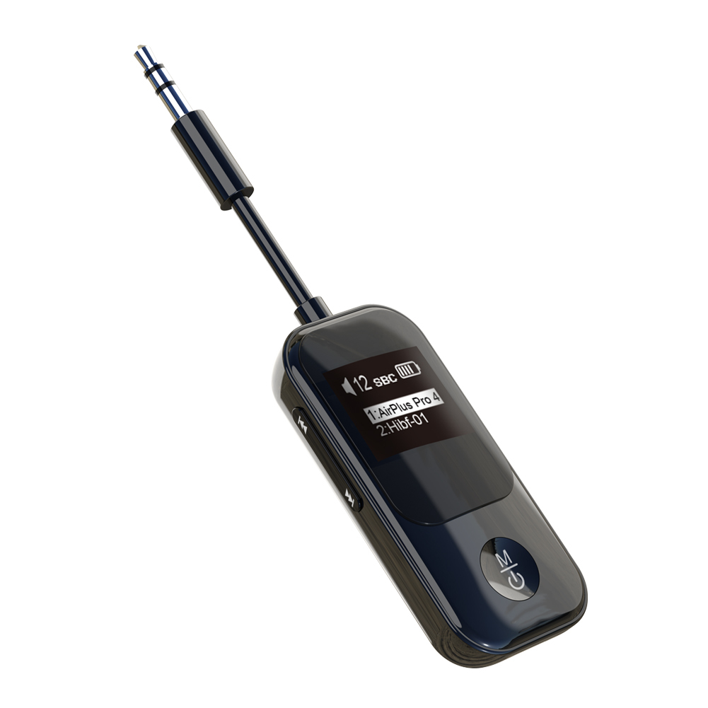 Wireless BT 5.4 Receiver Transmitter 2 in 1 Adapter 3.5mm Jack Wireless Adapter Mic for TV PC Headphone Car Aircraft BR19T