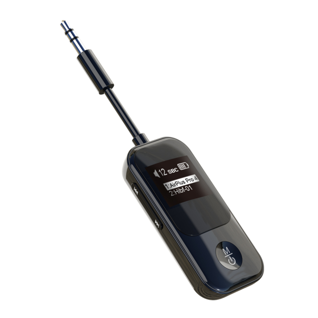 Wireless BT 5.4 Receiver Transmitter 2 in 1 Adapter 3.5mm Jack Wireless Adapter Mic for TV PC Headphone Car Aircraft BR19T