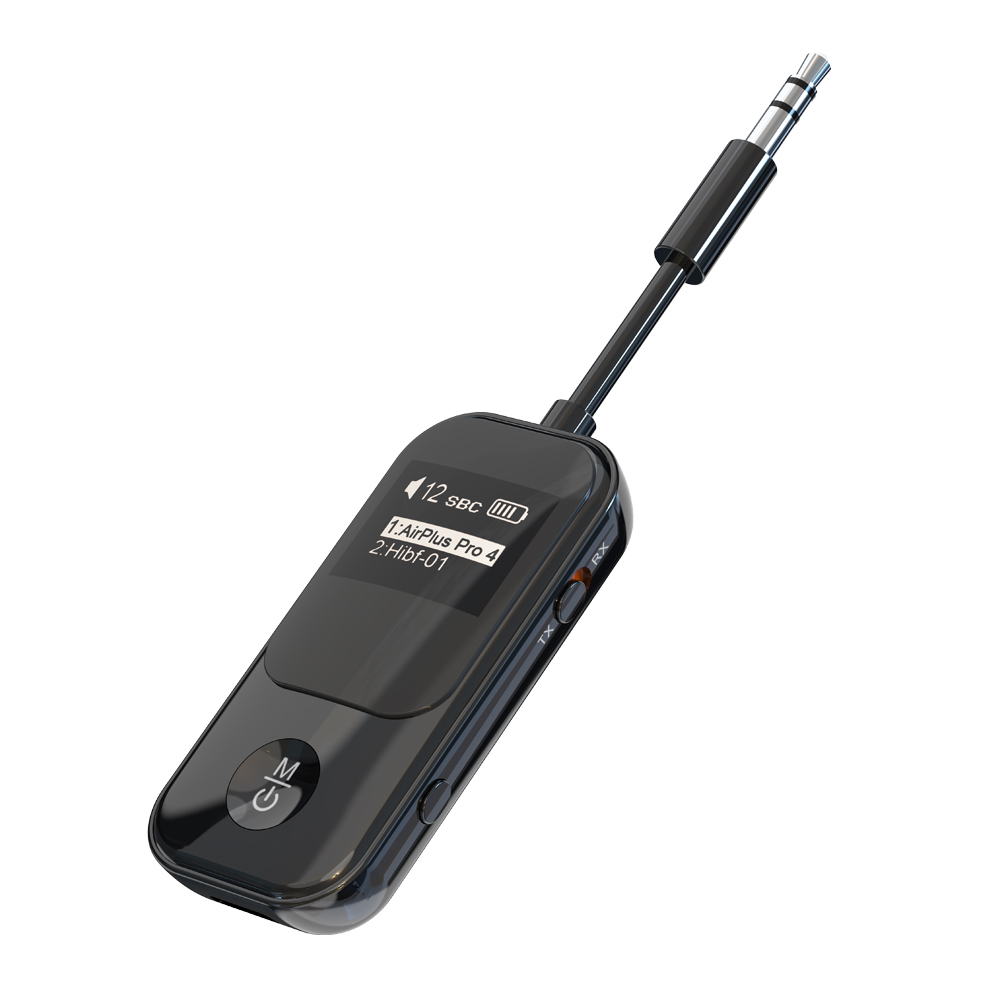 Wireless BT 5.4 Receiver Transmitter 2 in 1 Adapter 3.5mm Jack Wireless Adapter Mic for TV PC Headphone Car Aircraft BR19T