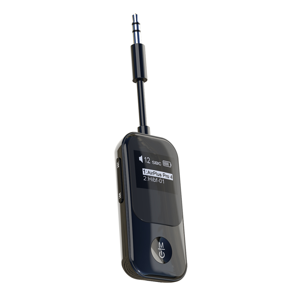 Wireless BT 5.4 Receiver Transmitter 2 in 1 Adapter 3.5mm Jack Wireless Adapter Mic for TV PC Headphone Car Aircraft BR19T