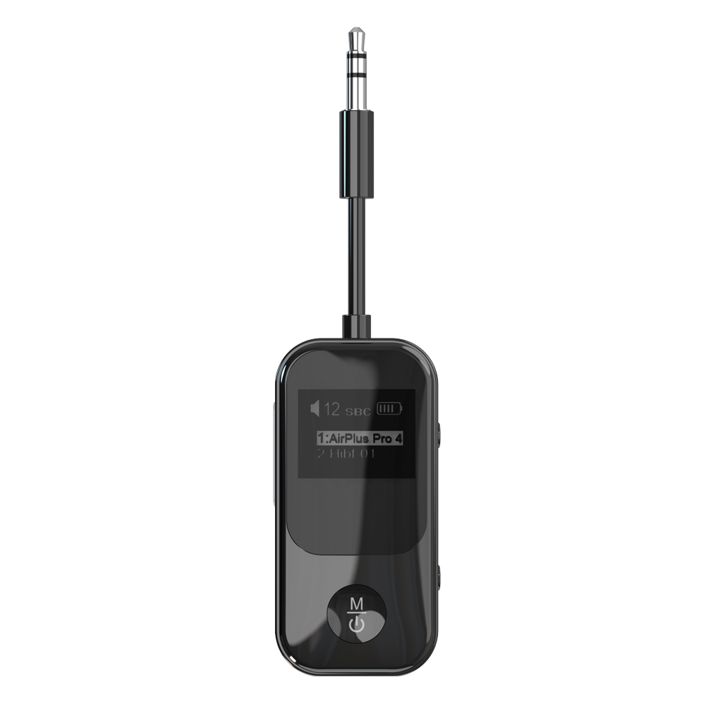 Wireless BT 5.4 Receiver Transmitter 2 in 1 Adapter 3.5mm Jack Wireless Adapter Mic for TV PC Headphone Car Aircraft BR19T