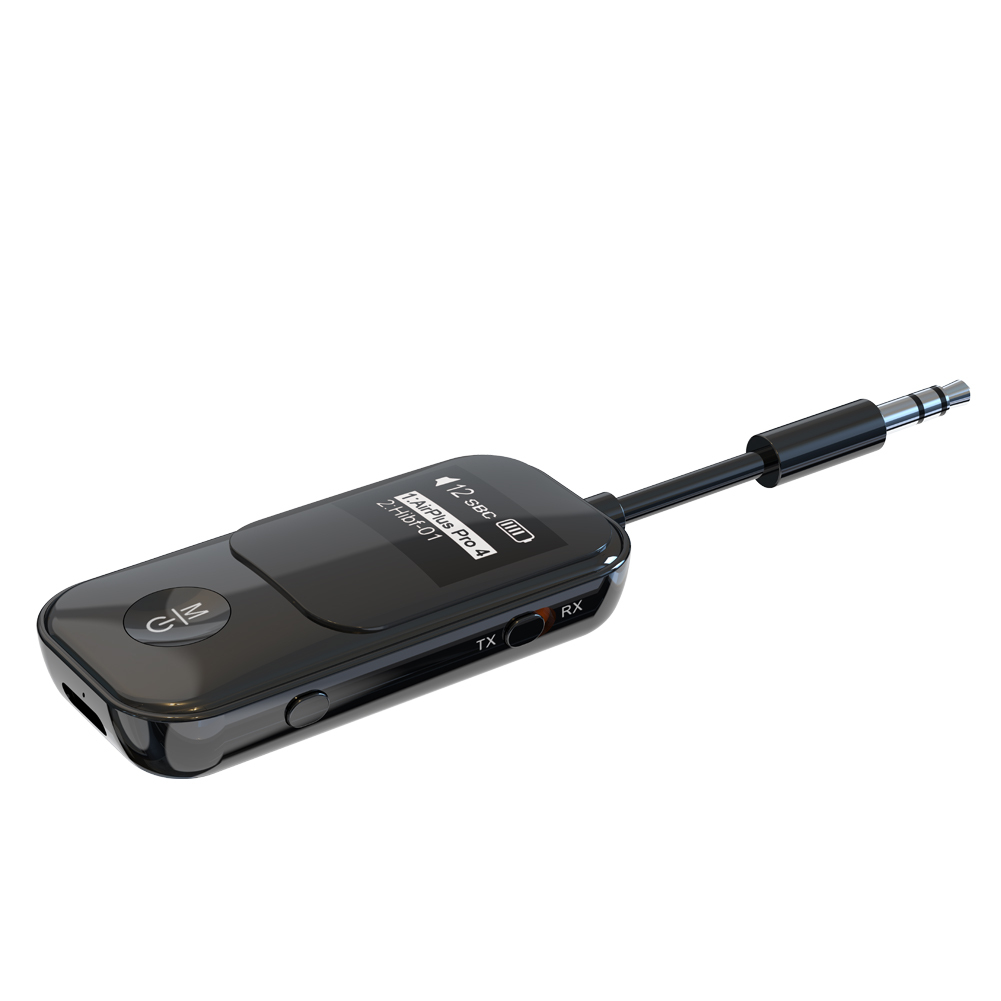 Wireless BT 5.4 Receiver Transmitter 2 in 1 Adapter 3.5mm Jack Wireless Adapter Mic for TV PC Headphone Car Aircraft BR19T