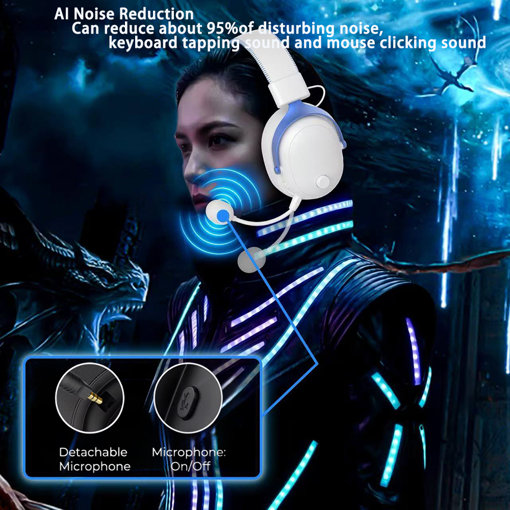 New Unique Design LCD Display Wireless Triple Mode Gaming Headphone 2.4G BT Wireless Headset with USB & Type C Plug Bulk GM04S