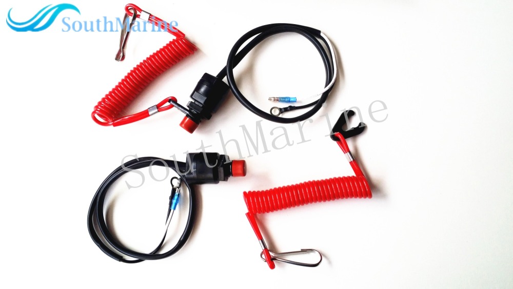 SouthMarine Boat Motor Kill Stop Switch & Safety Tether Lanyard for Yamaha/Tohatsu/Honda Outboard Motors 6E9-82575-00 6E9-82575-01 6E9-82575-02 65W-82