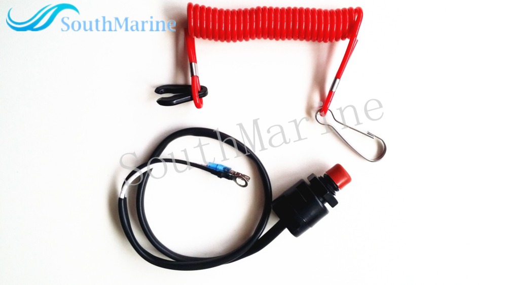 SouthMarine Boat Motor Kill Stop Switch & Safety Tether Lanyard for Yamaha/Tohatsu/Honda Outboard Motors 6E9-82575-00 6E9-82575-01 6E9-82575-02 65W-82