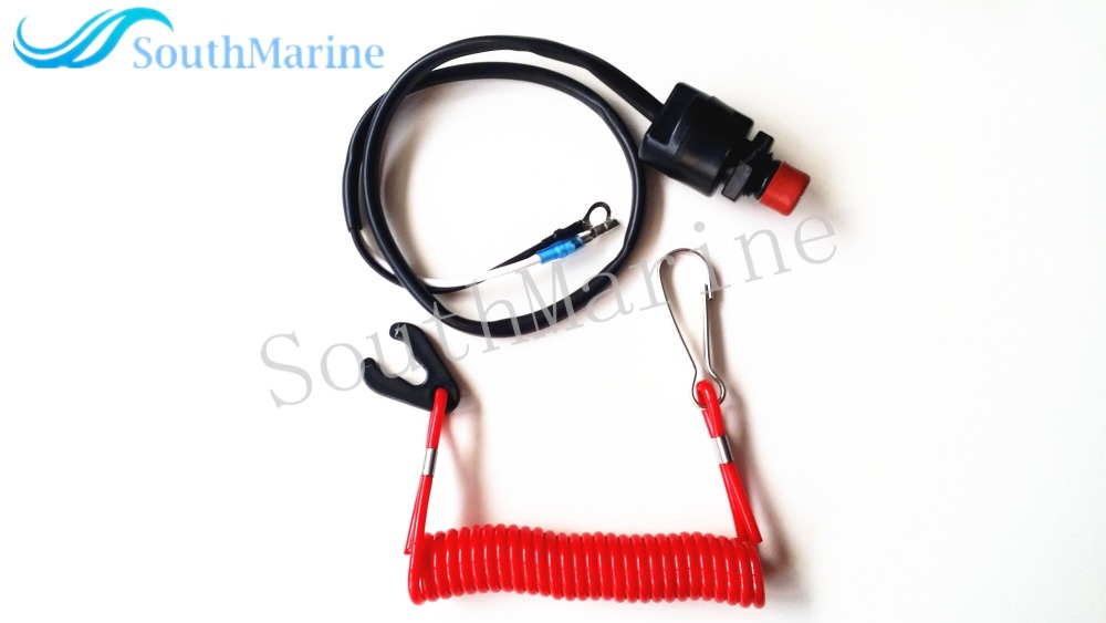 SouthMarine Boat Motor Kill Stop Switch & Safety Tether Lanyard for Yamaha/Tohatsu/Honda Outboard Motors 6E9-82575-00 6E9-82575-01 6E9-82575-02 65W-82