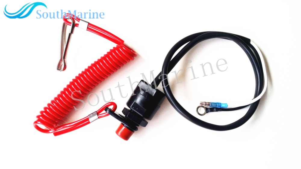 SouthMarine Boat Motor Kill Stop Switch & Safety Tether Lanyard for Yamaha/Tohatsu/Honda Outboard Motors 6E9-82575-00 6E9-82575-01 6E9-82575-02 65W-82