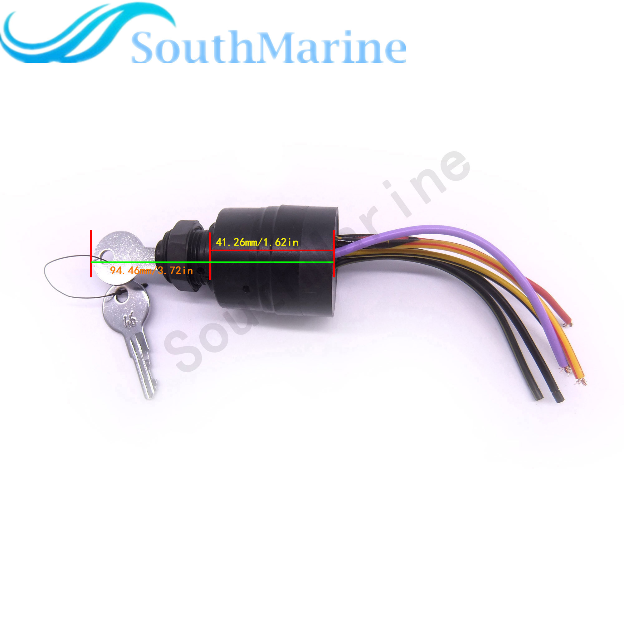 Boat Engine 87-17009A2 Ignition Switch for Mercury Outboard Motor Control Box, 3 Position, 6 Wire, Sierra MP41070-2