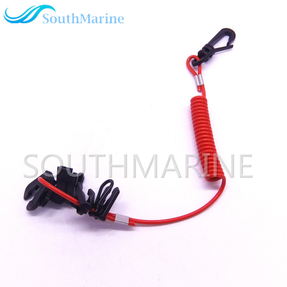 Boat Engine Universal Safety Lanyard Stop Kill Switch Cord for Yamaha Mercury Johnson Evinrude OMC Honda Suzuki Tohatsu Outboard Motor, 7 Keys, 60" Lo