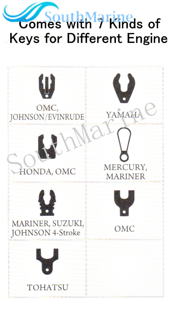 Boat Engine Universal Safety Lanyard Stop Kill Switch Cord for Yamaha Mercury Johnson Evinrude OMC Honda Suzuki Tohatsu Outboard Motor, 7 Keys, 60" Lo