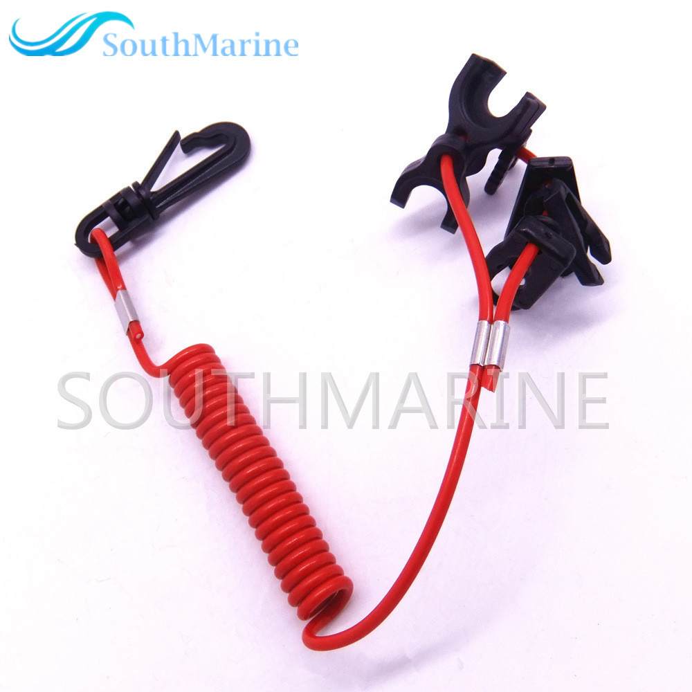 Boat Engine Universal Safety Lanyard Stop Kill Switch Cord for Yamaha Mercury Johnson Evinrude OMC Honda Suzuki Tohatsu Outboard Motor, 7 Keys, 60" Lo