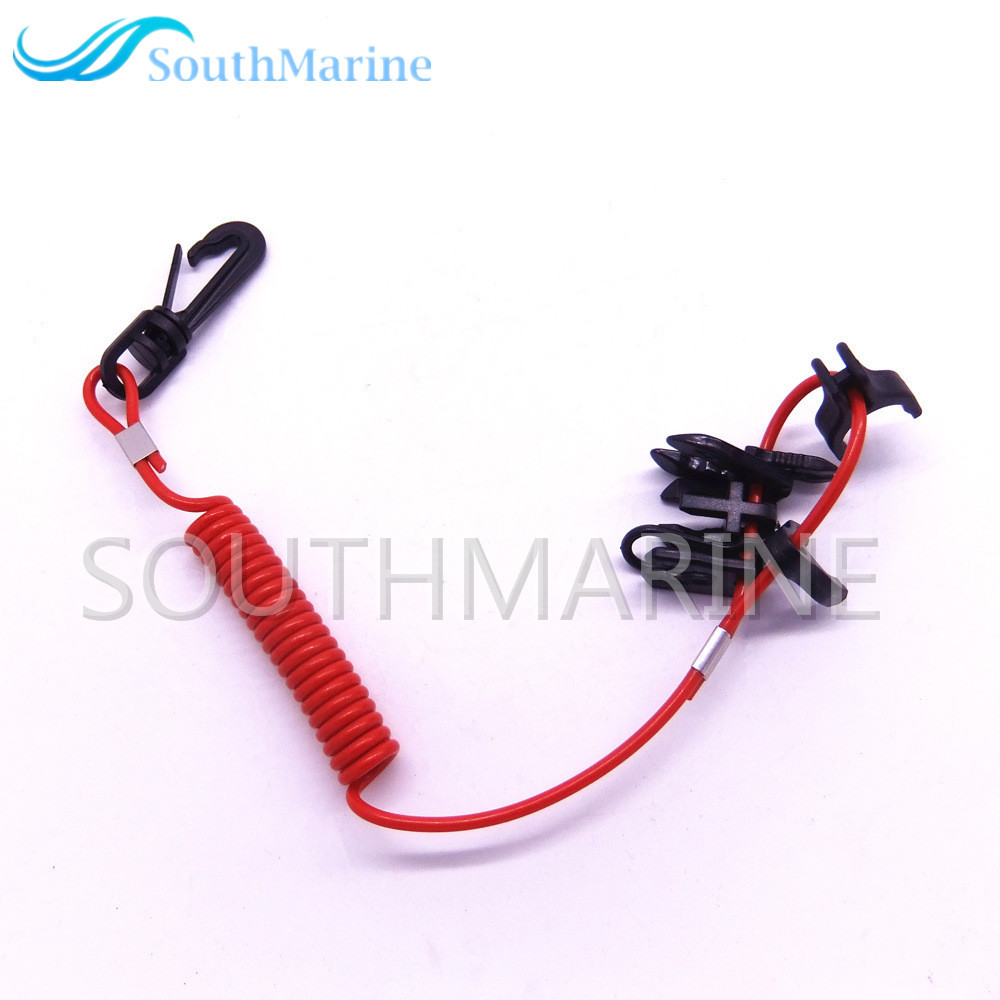 Boat Engine Universal Safety Lanyard Stop Kill Switch Cord for Yamaha Mercury Johnson Evinrude OMC Honda Suzuki Tohatsu Outboard Motor, 7 Keys, 60" Lo