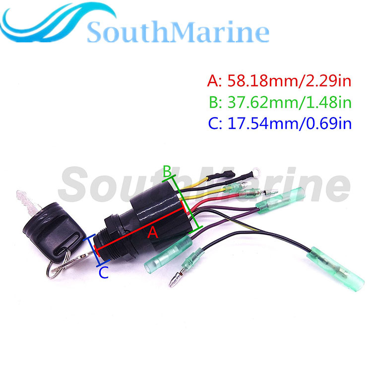 87-17009A5 Boat Motor Ignition Key Switch for Mercury Outboard Motors 3 Position Off-Run-Start, fit Sierra MP51090
