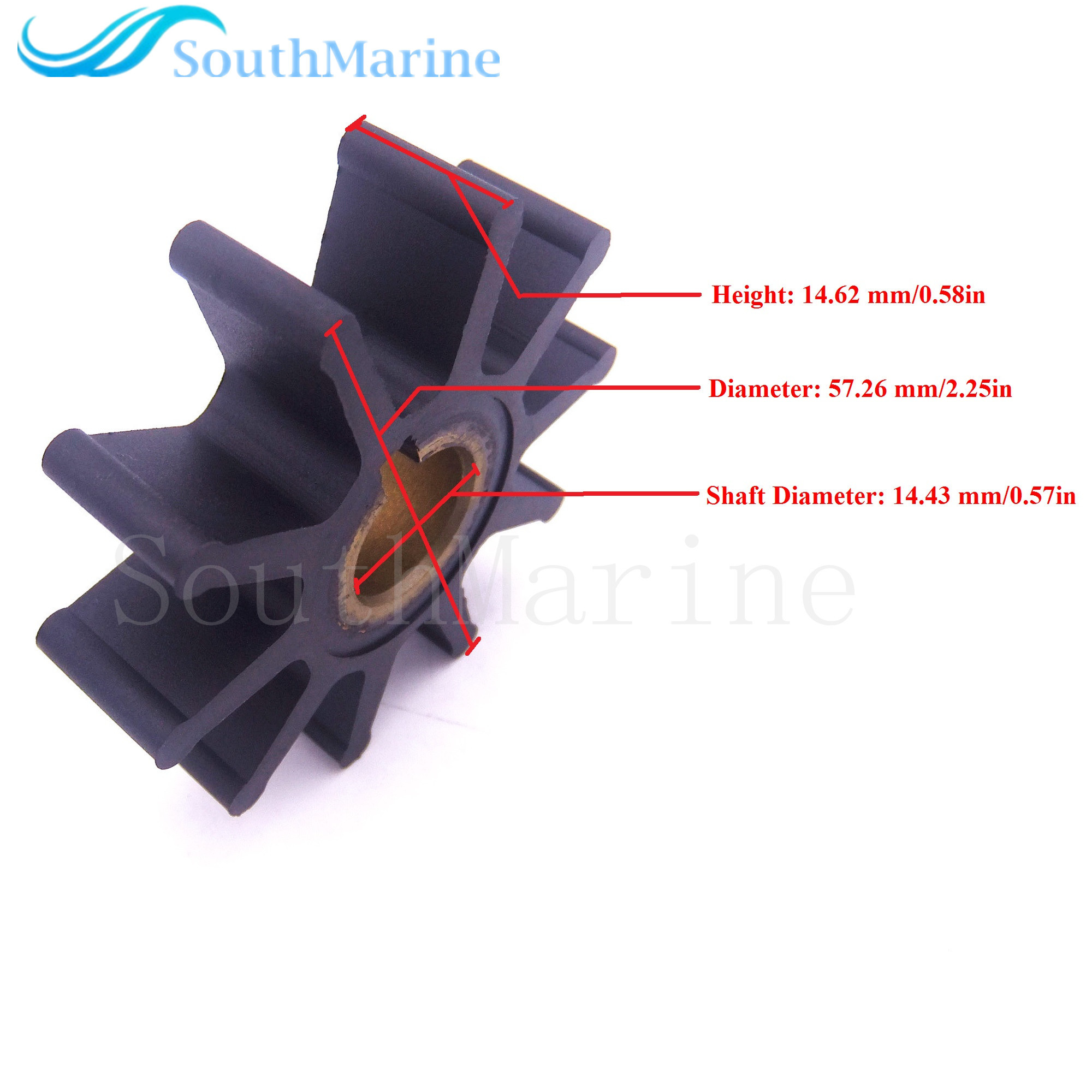Outboard Engine 47-F462065 18-8901 9-45000 Water Pump Impeller for Chrysler Force Mercury Marine 20HP 35HP Boat Motor