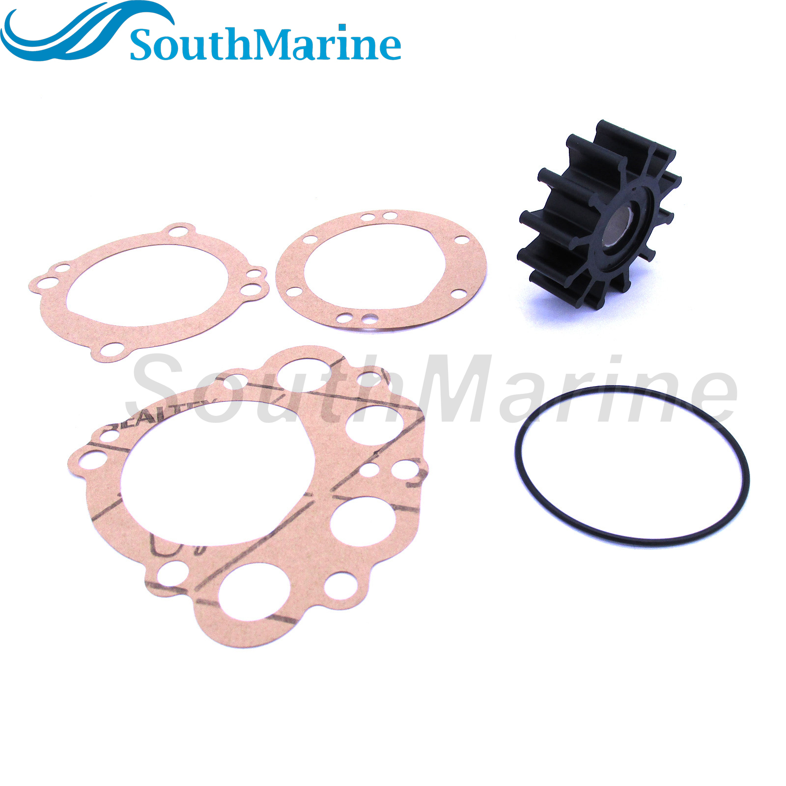 Flexible Water Pump Impeller with Gasket for Sherwood 10077K 23-2000 / Westerbeke 11764 33100 / DJ 08-32-1201 / Crusader 727103