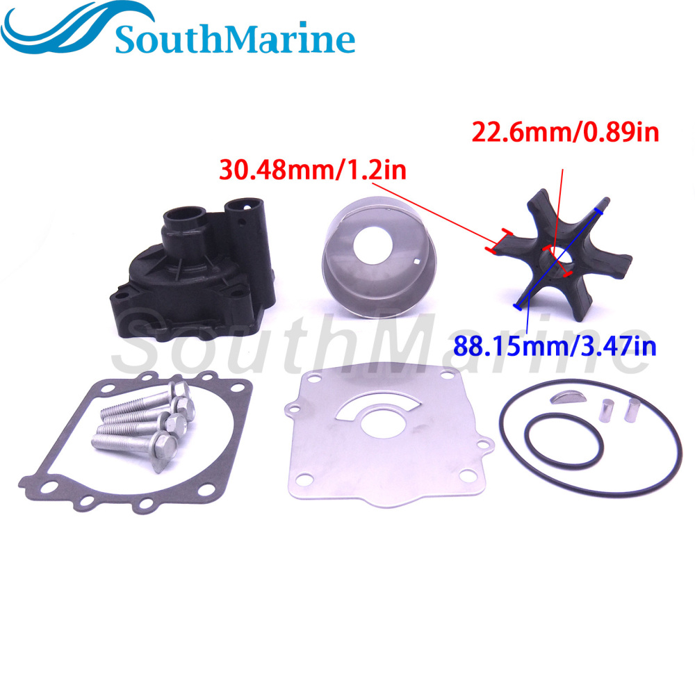 Boat Motor 61A-W0078-A2 61A-W0078-A3 Water Pump Repair Kit with Housing for Yamaha 150HP 175HP 200HP 225HP 250HP 300HP Outboard Engine, for Sierra Mar