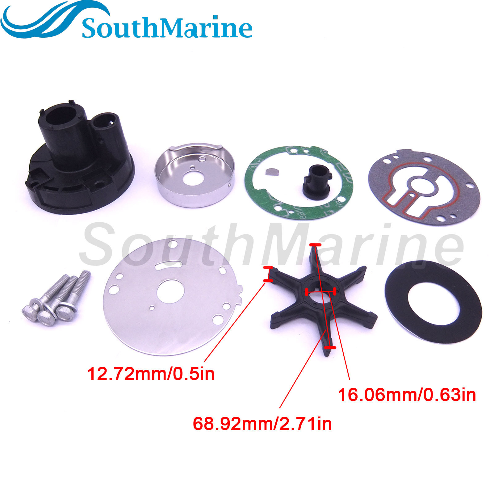 Boat Motor 95661T Water Pump Repair Kit with Housing for Mercury Mariner 25HP 30HP Outboard Engine,for Sierra Marine 18-3427