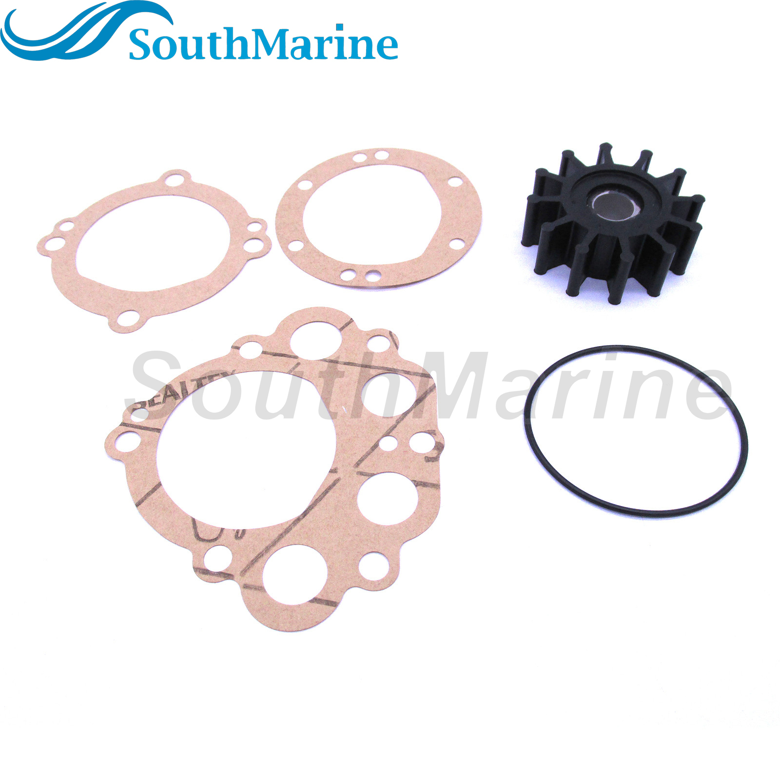 Flexible Water Pump Impeller with Gasket for Sherwood 10077K 23-2000 / Westerbeke 11764 33100 / DJ 08-32-1201 / Crusader 727103