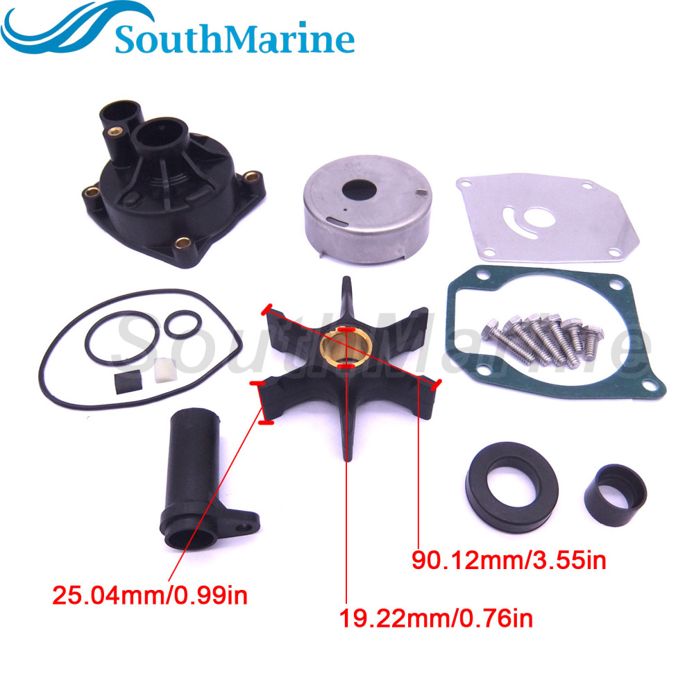 Boat Motor 0432955 0432956 0438602 0438591 0777804 Water Pump Repair Kit with Housing for Evinrude Johnson OMC BRP 60-75HP Outboard Engine,fit 18-3389